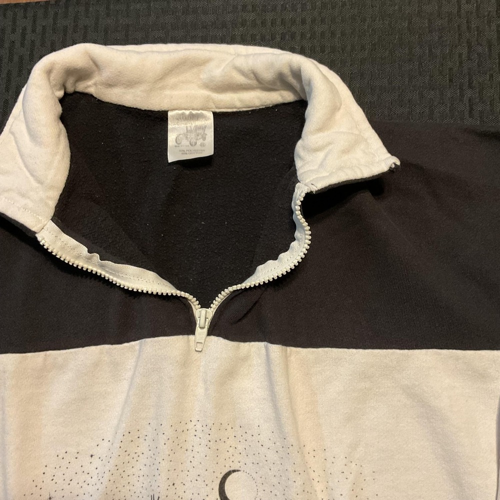 Vintage San Francisco Sweatshirt Mens Large White Black Quarter Zip Made USA 90s - Picture 5 of 10